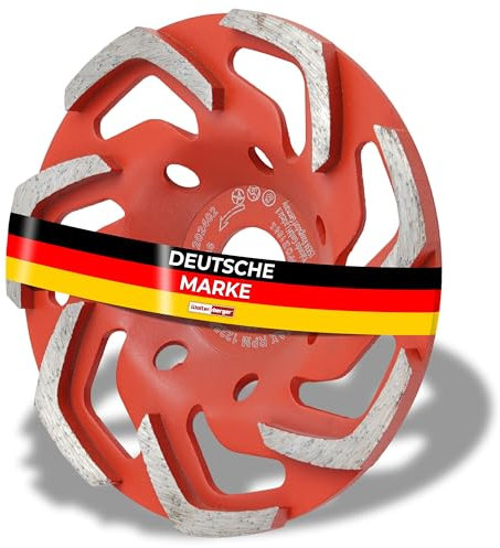 Woltersberger® Disco abrasivo de diamante, 125 mm x 22,23 mm, para trabajos de lijado con hormigón y materiales duros de construcción, granito, piedra natural, yeso, mármol