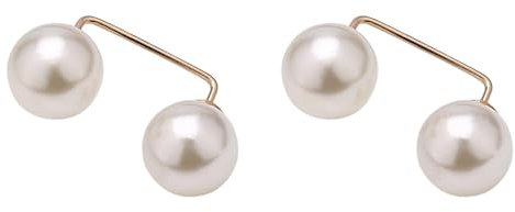 2 Stück Vintage Perle Brosche Cardigan Clips für Frauen Pullover Clips Brosche Antik Schal Clips Strickjacke Clips Kette Kragen Clips Verschluss für Kragen Umhang Schals Mantel