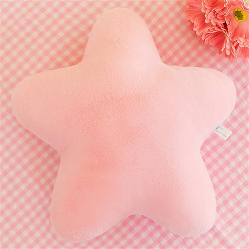 Kuschelkissen Kinder Niedlich Stern Plüsch Kissen Dekokissen Weiche Flauschige Sternform Zierkissen Sofakissen für kuschelecke Kinderzimmer Schlafzimmer Deko (Rosa,28 cm)