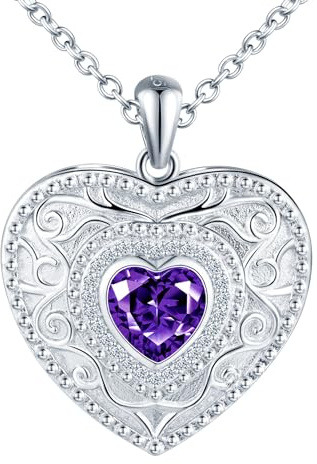 MICYUMI Collier médaillon en forme de cœur pour femme en argent sterling 925 avec pendentif en forme de cœur et zircone cubique, klein, Argent