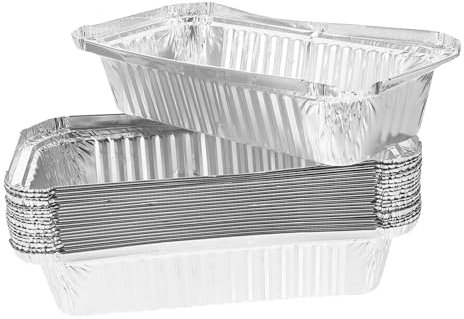 SHOWERORO 20pièces Moules Aluminium Boîtes à Pain Aluminium Caissettes à Gâteaux Contenants Alimentaires Fournitures De Pâtisserie