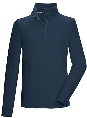killtec Homme T-Shirt en Polaire avec col Montant et Fermeture éclair KSW 99 MN FLC SHRT, Dunkelblau, L, 40878-000