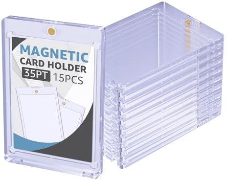 Adevar 15Pcs 35PT Magnetic Card Holder für Trading Cards Hüllen Card Saver Sammelkarten Hüllen für Standard-Karten,Yugioh Karten,Sportkarten,Fußballkarten,TCG-Karten Top loads