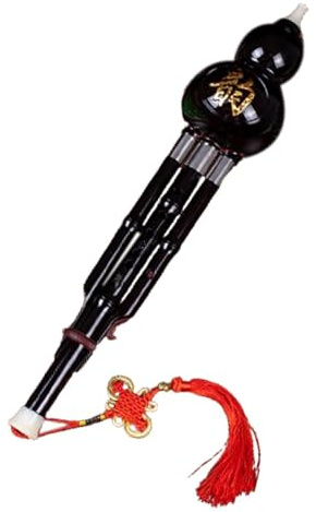 TWTCZOZ Kürbis Flöte, Chinesisches Blasinstrument, Traditionelles Chinesisches Volksinstrument, Schwarze