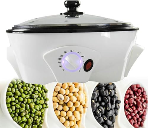 IUokLU Electric Coffee Maker 0-240 ° C Temperature Adjustment and Timer Coffee Roasters with A Capacity 800g Home Use Peanuts Tea Barley Chestnut Melon Seed,