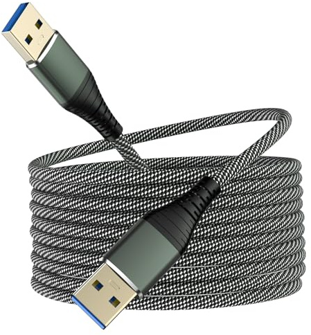 USB to usb Cable 3M, usb a to USB A Cord Male to Male USB-Cable USB A 3.0 A to A Male Cable Double Sided USB A Data Transfer Cord for Computer PC Laptop Cooler TV Hub Hard Drive Enclosure DVD Player