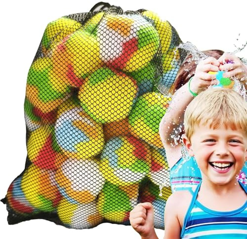 Wasserbomben Wiederverwendbar, 60 Stück Splash Bälle, Baumwoll Wasserbomben,Wasserschlacht Bälle Für Wasserschlacht Im Garten Pool Und Trampolin Sommer