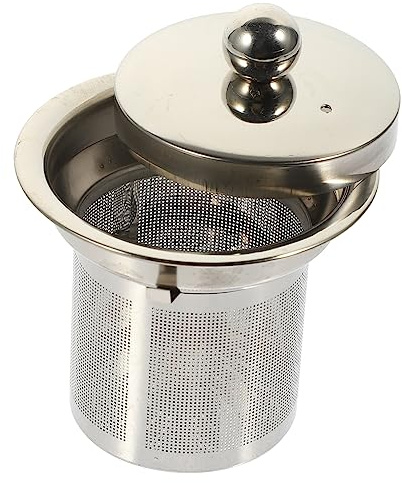 Alipis Filtre à Thé Inox avec Couvercle Infuseur Réutilisable pour Théière Accessoires et pour Maison et Salons de Thé