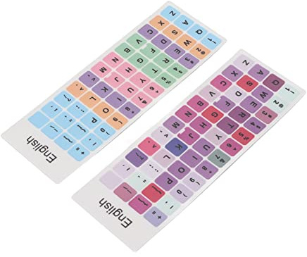 RASTKY Large Bright Yellow Lettering 2pcs Keyboard Stickers Colorful English Language Coating Material Computer Keycaps Stickers Universal Replacement English Keyboa (E)