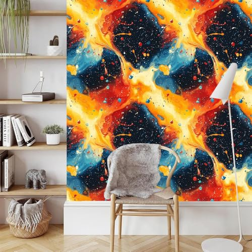 Generisch tapete selbstklebend 44wX100Lcm Farbige Kunstfarbe raufasertapete weiß Pflegeleichtes Wanddesign für Küche oder Bad – feucht abwischbar und langlebig EBZ9-262460