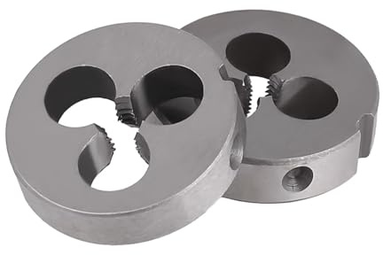 MOUMOUTEN 2Pcs Terraja Métrica Redonda M2.5x0.45mm Acero Aleado Derecha | Herramienta de Roscado para Mecanizado, Reparación y Corte de Tornillos