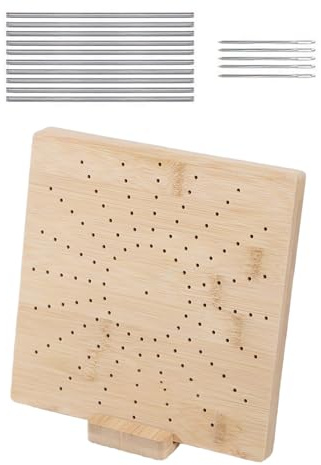 Doiyislem Tavoletta per Bloccaggio a Uncinetto, Set Di Tavole Per Bloccaggio Per Il Lavoro A Maglia, in Legno con Punti per Principianti Mamme Nonne Progetti Creativi