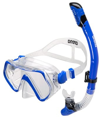 Arena Set Panorama-Maske und Schnorchel für Erwachsene, Schnorchelmaske Unisex, Panorama-Maske mit Weitem Sichtfeld, Schnorchelset mit Anti-Infiltrations-Technologie, Hypoallergenes Silikon
