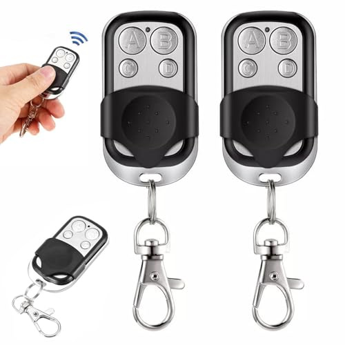 2 Pièces Telecommande Universelle Portail, 433,92 MHz Telecommande Portail, Code Fixe Bip Portail Universelle sans Fil Compatible 4 Boutons Touches Copieuse pour Voiture et Porte de Garage