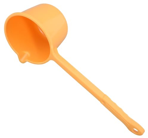 FOMIYES Louche à Eau en Plastique Jaune Clair, Louche Cuisine Multifonction à Long Manche, Cuillère à Eau Ménagère Compacte pour Bain, Arrosage et Usage Domestique