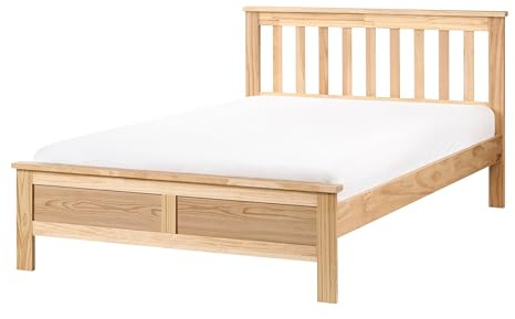Beliani Cama de Madera Estilo Tradicional 120 x 200 cm somier de Listones marrón Claro Mayenne