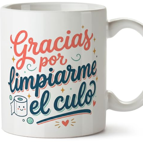 MUGFFINS taza mamá y papá graciosa con frase Gracias por limpiarme el en Español | regalo madre y padre divertido | regalo cumpleaños madre y padre | 330 Ml 11 oz | progenitores v2