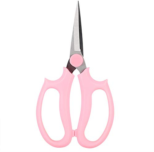 Multifunctional Floral Scissors, Pruning Shears for Flower Cutting, 6.5cm SK5 Steel Blade with Ergonomic ABS Grip, Ideal for Gardening, Floral Arranging and Trimming (Pink)