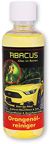 ABACUS® Limpiador de aceite de naranja – Limpiador de naranja con aceite de naranja y aroma a naranja – Quitamanchas y desengrasante disuelve resina, restos de pegamento, aceite lubricante, alquitrán,