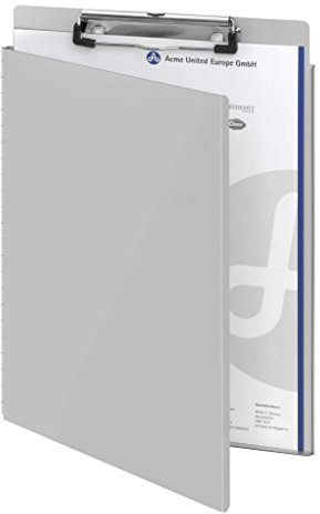 Westcott E-17005 00 Planchette à pince en aluminium avec Rabat/œillet de suspension Format A4