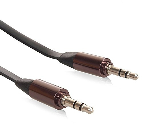 Maclean MCTV-694 B Flach Audio Kabel Adapter Jack 3.5mm Aux Audio Klinken Stecker Schwarz Weiß 1m 2m (1m schwarz)