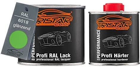 TRISTARcolor RAL 6018 Gelbgrün Peinture automobile 2K brillante 0,75 litre/pot de 750 ml, durcisseur inclus