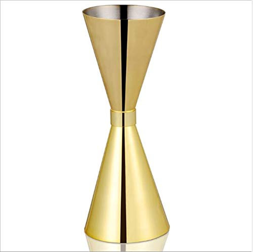 Jigger per cocktail doppio in stile giapponese, in acciaio inox a doppio spirito, misura per liquori, vino, bevande, barista, 30/45 ml per bar casa (oro)
