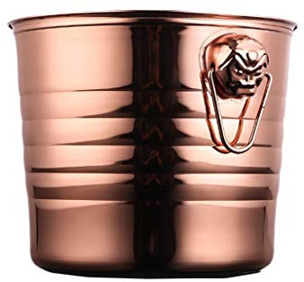 Seau À Glace, Galvanisé Inox Glacière Seau À Glaçons Avec Pince À Glace Manipuler Boisson Glacée Cocktail Champagne Pour KTV Utilisation À La Maison Or Rose (Couleur : Or rose, Taille : 7l)