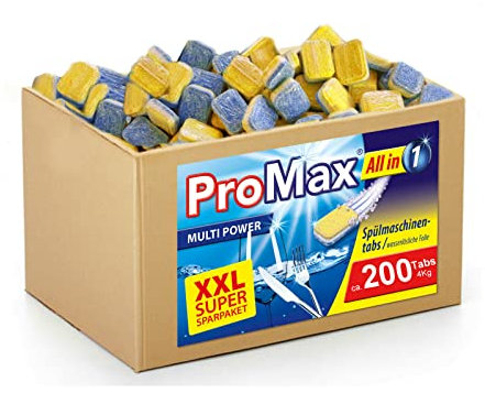 ProMax Multi-Power 12 - Spülmaschinen Bruchtabs - mit wasserlöslicher Folie - Geschirrspültabs - 12 verschiedene Funktionen - in einem 4 KG Karton erhältlich (4)