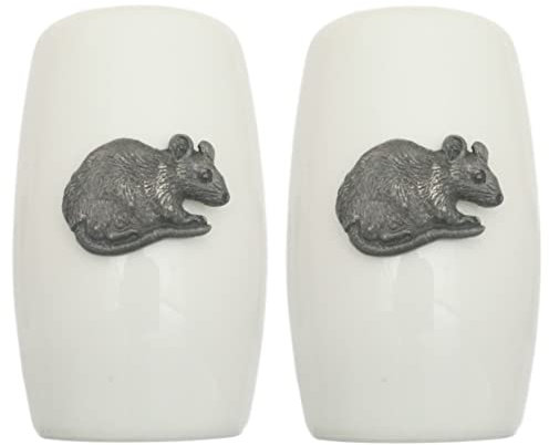 Mouse China Salt and Pepper Shakers Cruet Set Modern White CSP 434