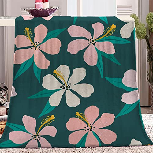 SJSXWQN Manta para Sofa Cama de Franela Crisantemo Verde Manta Polar de Microfibre Suave Transpirable Cálida como Manta de Salón, Manta para Sofá Cama - 180x220 cm
