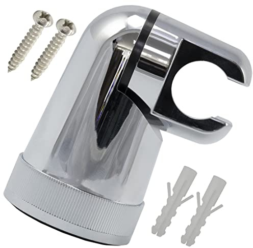 AERZETIX - C62393 - Support douchette rotatif mural 80 mm - pour mitigeur mélangeur d'eau pommeau baignoire sanitaire salle de bain tuyau flexible - en plastique - finition chromée