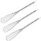 Lot de 3 fouets en acier inoxydable - Pour mélanger, fouetter, battre, mousser et mélanger - Whisk de qualité supérieure pour la cuisine, la salle à manger (argenté)