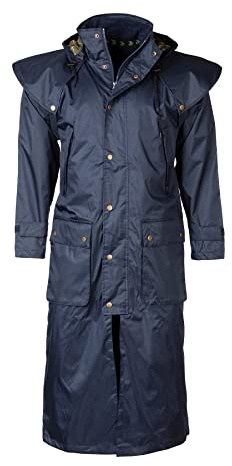 Rydale Men's Full Length Riding Coat Waterproof Long Horse Riding Jacket With Cape 2 Colours (as8, alpha, m, regular, regular, Dark Navy)