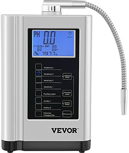 VEVOR Alkaline Säurewasser Maschine, 3,5-10,5 pH, 7 Modi Startseite Alkaline Wasser Filter, +500–550 mV Wasser-Ionisator Wasserfiltermaschine, 8000 L Wasser-Filter Reinigungsmaschine Haushalt Silber