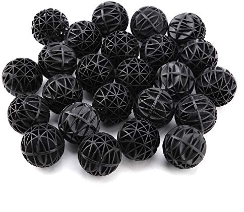 TMISHION 50 Pcs Canister Bio Porous Filter Ball avec Cotton Aquarium Pond Filter Material Aquarium Filter for Fish (46mm avec du Coton)