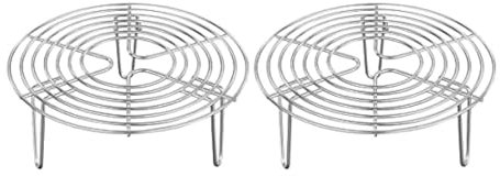 304 Stainless Steel 2-Piece Steam Rack for Pressure Cooker - Vertical Circular Food and Vegetable Egg Steam Cooling Rack (16cm)