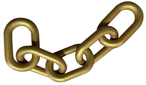 GUDAGUU Wood Chain Link Decor,5-Link Wood Chain Link Aesthetic Room Decor & Boho Decor for Living Room Farmhouse Decor & Coffee Table Decor Decorative Wood Chain for Home Decor (Gold)