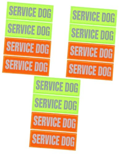 YARNOW 12stücke Reflektierende Service Hund Aufnäher Für Hundegeschirr Selbstklebende Hunde Patches Und Hundezubehör Für Große Hunde Haustier- Für Bei Nacht