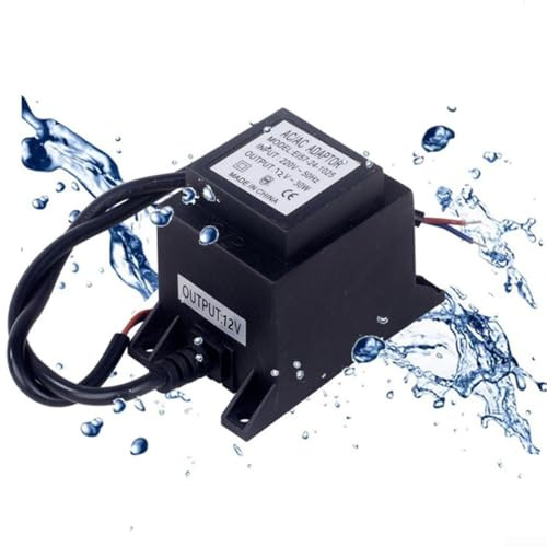 Trasformatore LED 12 V AC/AC, trasformatore di alimentazione esterna IP67, con cortocircuito, sovraccarico, protezione dalla temperatura, per illuminazione a LED (40 W)