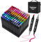 Tongfushop Rotulador de 120 Colores, Rotuladores Alcohol 2S Secado Rápido, Marcadores Permanent Doble Punta con Bolsa de Almacenamiento y Espaciador para Bocetos, Cómics, Colorear, Ilustrar, Esbozar