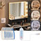 Lampe de miroir LED, lampe de coiffeuse, lampe de maquillage, 3 couleurs et 9 niveaux de gradation, 6,5 pieds/2 mètres