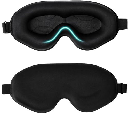 Blendura Schlafmaske, Schlafmasken für Herren Frauen 3D-Augenhöhlen und verstellbares Gummiband Bequem Schlafmaske Bequem Lichtblockierende Augenmaske Sleep Mask für Reise, 1 Packung