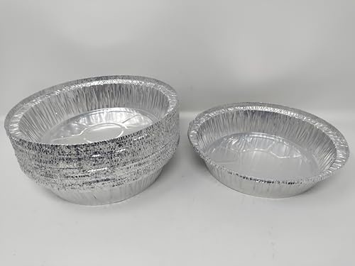 Foglish Home & Garden 10 x 19cm 7 Aluminium Foil Round Pie Flan Quiche Dish Tray Containers BBQ Airfryer Oven