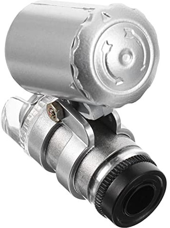 BELLIFFY Mini Microscope 60x Loupe De Bijouterie 60x pour Garçons Et Filles Détecteur De Devises Abs Métal