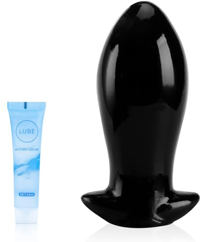 Anal Blug Black Sex ToyScouples for Couples Soft Rubber TPE Butt Plug Prostate Massager Large Butt Plug for Body Training Prostate Adult Toys for Women Men Beginners Advanced Users (Black 6.3)