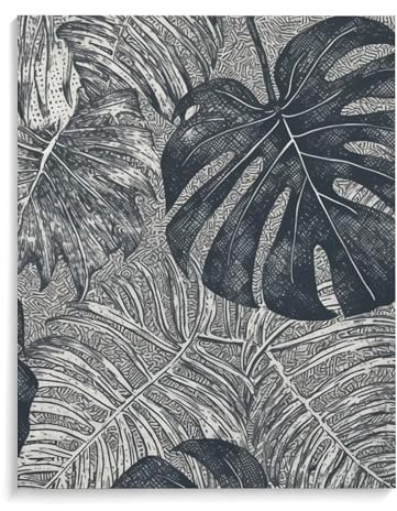 Monstera-Blätter, Baumwolle und Leinen, hängendes Poster, Bild, Gemälde, Poster, Wanddekoration, Wohnzimmer, Wandbehang, Geschenke, Zuhause, Schlafzimmer, Dekoration, modernes gerahmtes Kunstwerk