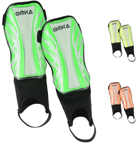 Kinder bis Erwachsene Schienbeinschoner Schienbeinschützer Shin Guard Fußball Knöchelschutz, M, Green