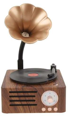 Pyugxab Haut-Parleur Bluetooth en Forme de Gramophone Rétro, Haut-Parleur Portable sans pour Système Audio D'Extérieur, Radio TF FM, Musique MP3