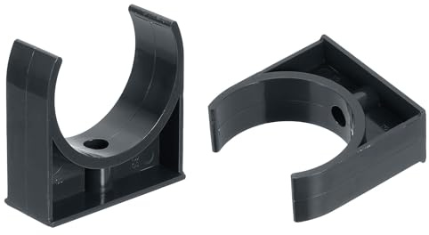 QUARKZMAN 2Pcs Abrazaderas De Tubo De Agua PVC Hebillas De Tubo 63mm Negro | En Forma De U, Soporte De Tubo De Riego, Soporte De Tubo De Manguera, Para Bandejas De TV